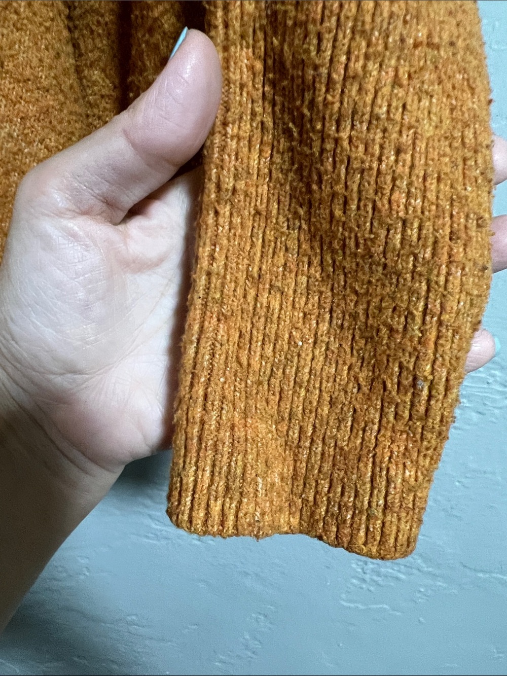 by Anthropologie Cross V-Neck Sweater Dolman Sleeve Orange Women’s boxy Cozy - Picture 5 of 5